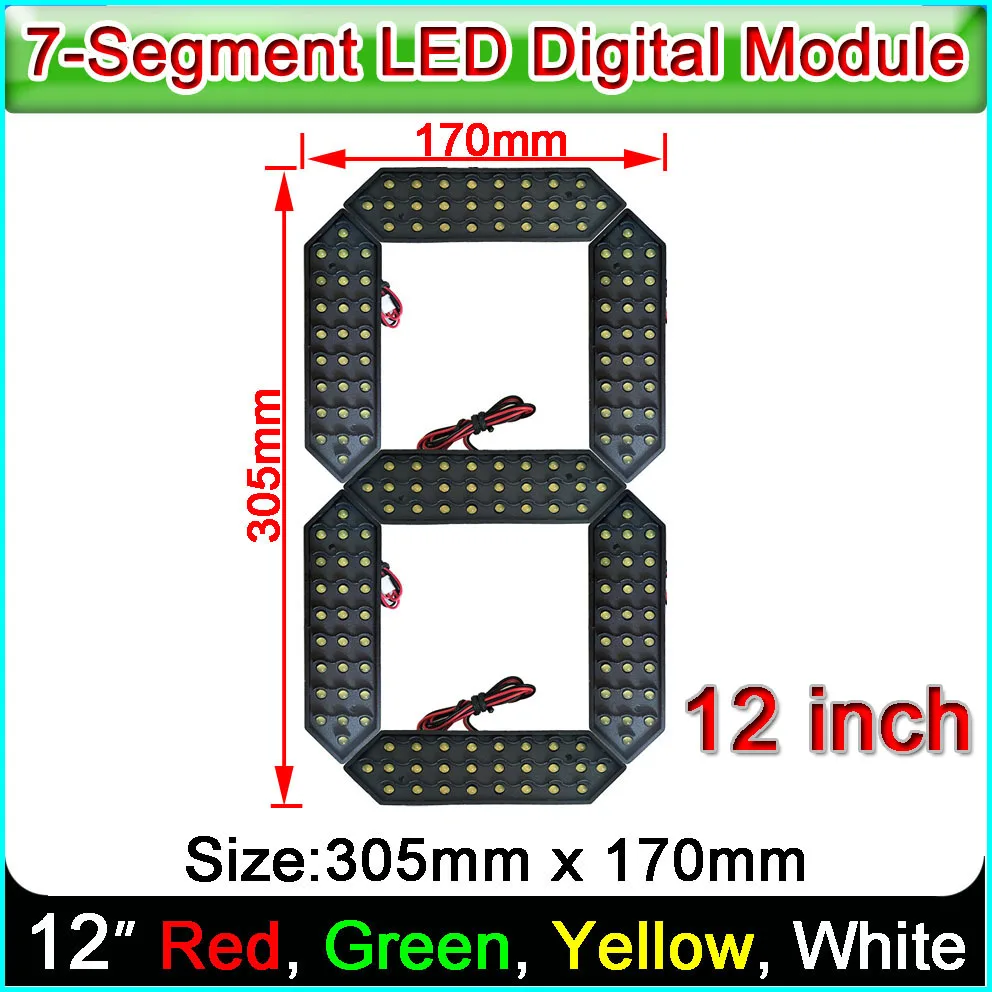 12 inches 7-segment LED number module, Red, yellow, green, white 4 color Optional,LED Digital module,Oil & gas price screen