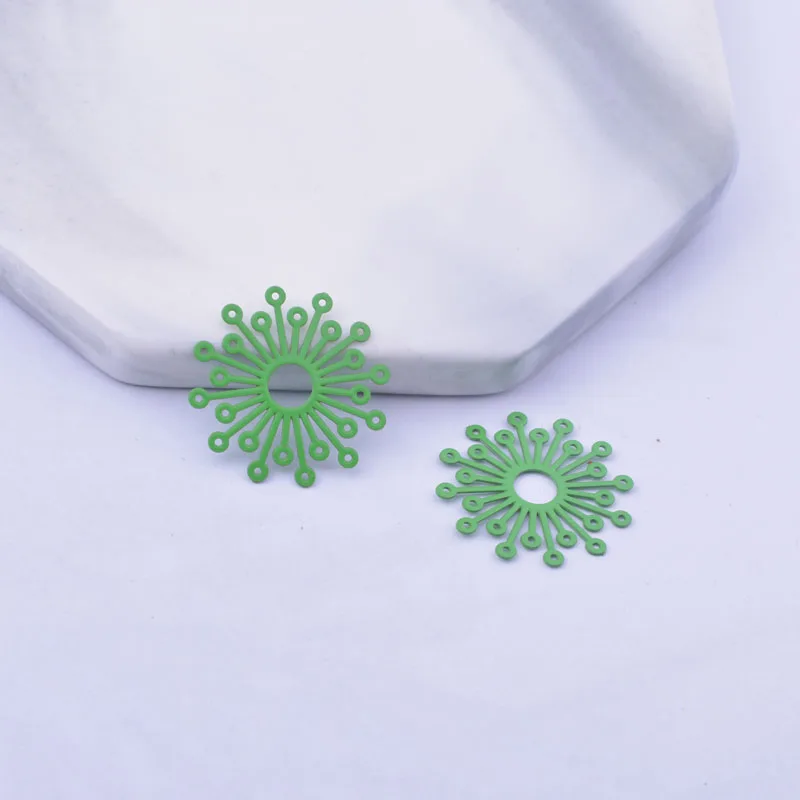 50 Stück AC12176 19mm Messing-Blumen-Abstandshalter Charms DIY Ohrring-Verbinder Anhänger Hängeschmuck Dekoration – Detail 3