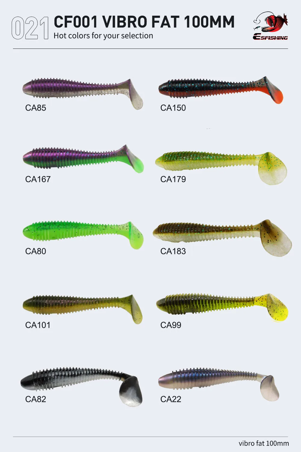 ESFISHING SwimBait Angelköder Vibro Fat 100mm 125mm Silikonköder Swing Impact Fat Isca Kunstköder zum Angeln – Detail 6