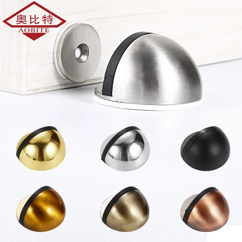 AOBT Sliver Security Protection Rubber Door Stopper Cabinet Door Locks Holders Catch Floor Door Draft Stopper Home Improvement