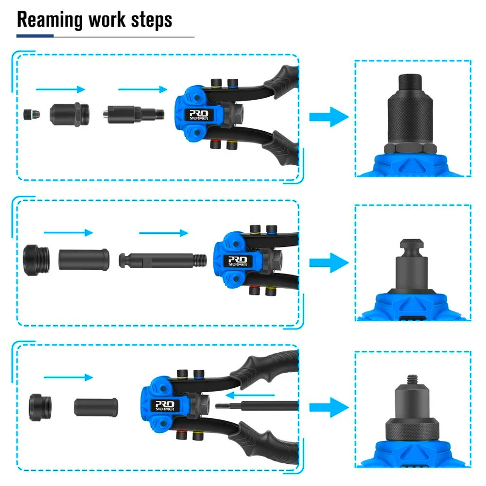 3 in 1 Hand Rivet Nut Guns Riveter of Sleeve Nuts Threaded Rivet Tool for Auto Multi Reaming by PROSTORMER