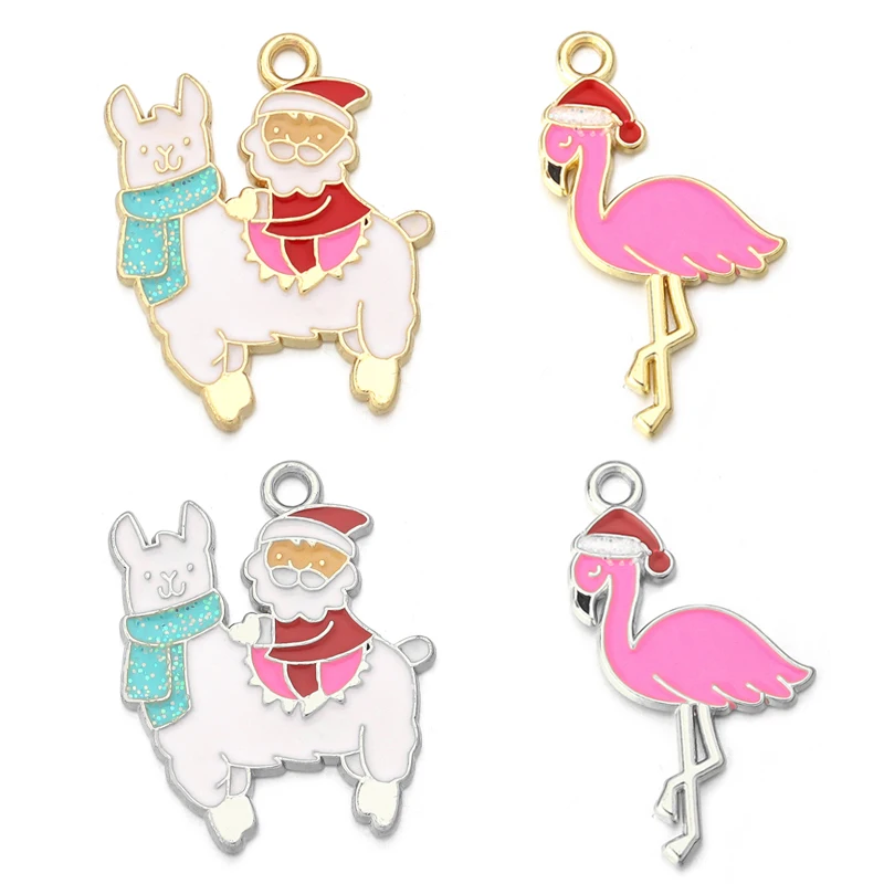 10pcs Enamel Alpaca Charm For Jewelry Making Handmade Animal Charms DIY Pendants Earrings Bracelets Dangle Accessories