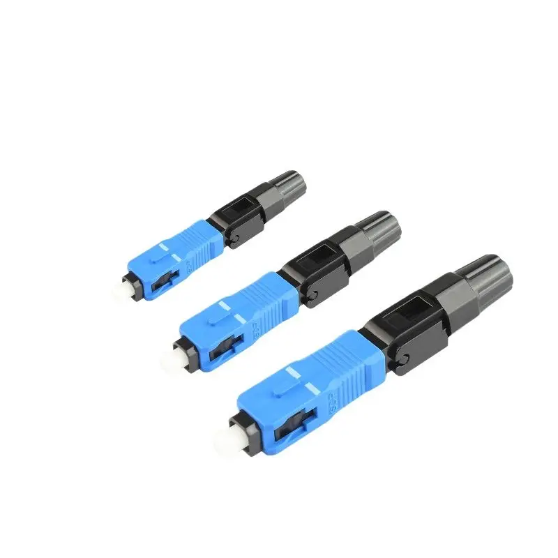 SC UPC Embedded Fiber Fast Connector, FTTH Single Mode Fiber Optic, SC Quick Connector, SC Adapter, 100 Pcs, 200 Pcs, 300Pcs