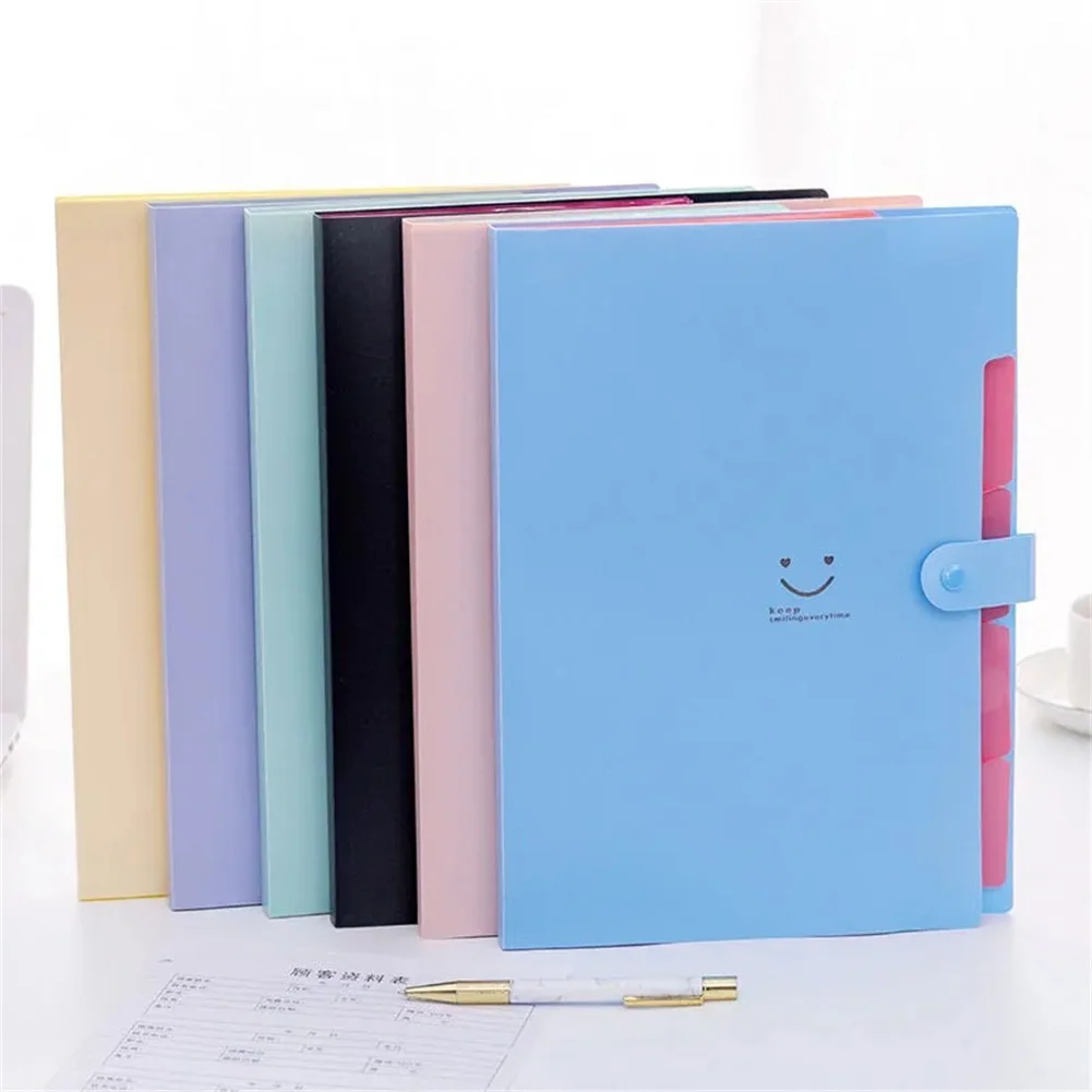 Expanding File Folder 5 Pockets Portable A4 Letter Size Expandable File Wallet Accordion Document Organize Office Desk Organizer
