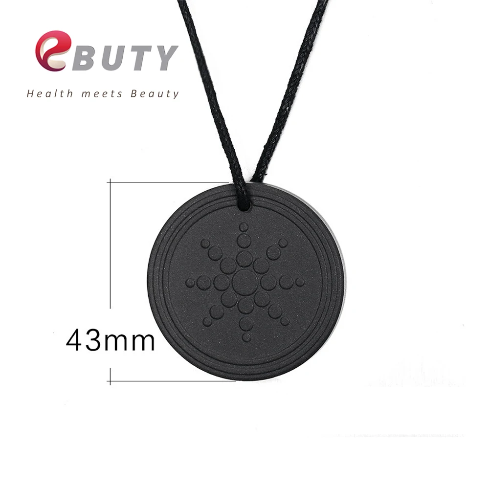 EBUTY Cheapest 6000cc Pendants Volcanic Stone Health Jewelry Round Gold EMF Protection Phone Sticker Gift