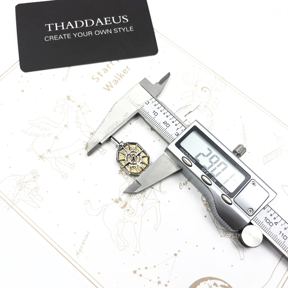 Anhänger Leben Kompass Gold Winter Marke Neue Edlen Schmuck 925 Sterling Silber Hund Tag Geschenk Für Frauen Männer – Detail 2