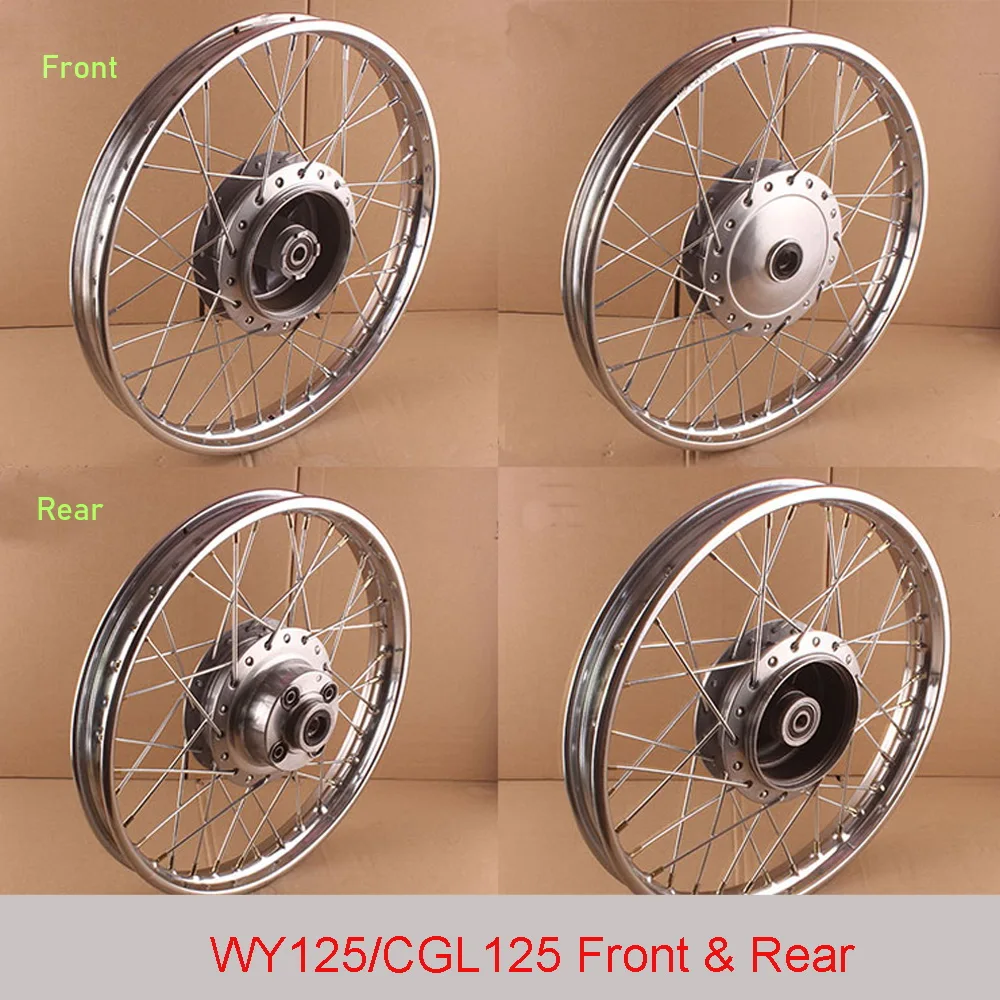 Motorcycle Wheel Rim Complete for Honda Dayun Lifan Wuyang WY125 CGL125 DY125  18Inch Front 1.40-18 Rear 1.60-18 Metal Chromed