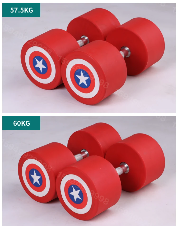 USA Captain Dumbbell, Commercial Gym Equipment, PU Fixed Rubber Bag, Rubber Material, Environmental, US Team, Home