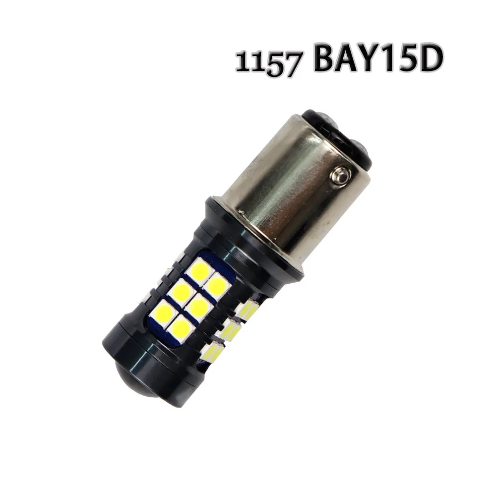 2pcs Car S25 1157 bay15d 27 smd 3030 LED T15 1156 ba15s t20 7440 7443 0.25A 3W turn signal brake lights car drl light 9V-18V DC