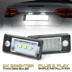 2Pcs Canbus Nessun Errore LED Posteriore Numero di Targa Della Lampada Per Audi A3 8P Q7 4L A6 C6 RS6 A4 B6 B7 S4 RS4 A5 8F S5 A8 S8 Auto Luci