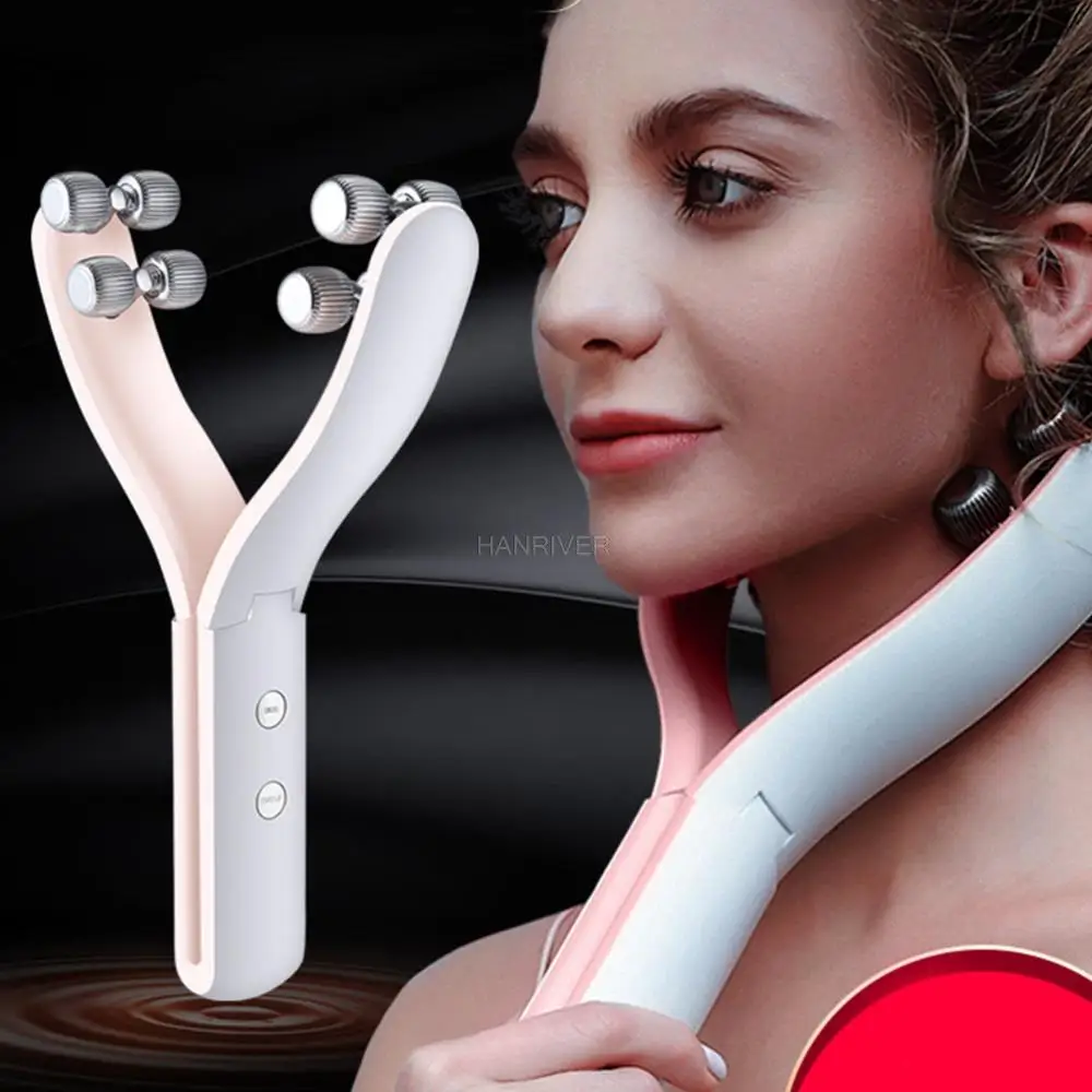 1PC 3D Face Massage Roller Face Massager Firming Tool Beauty Tool for V Face Lifting Kneading Body Slimming (Orange)