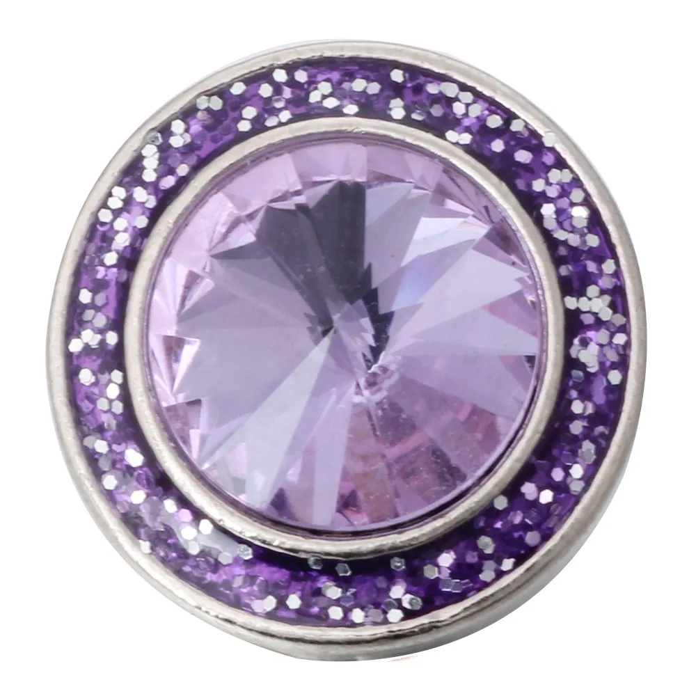 5pcs/lot New Snap Jewelry Purple Crystal Rhinestone Owl Fower 18mm Metal Snap Buttons Fit DIY 18mm Snap Bracelet Necklace