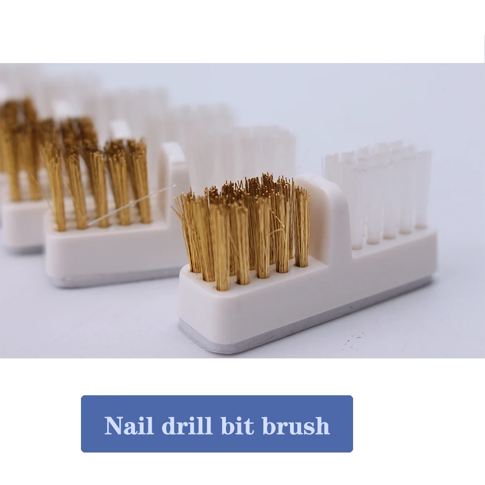 1pcs Nail Drill Bit Cleaning Brush Portable Gold Copper Wire Electric Manicure Drills Brush Clean Tool Accessories