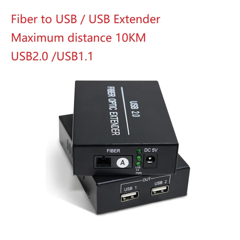 1 Pair Fiber optical transceiver USB extender Fiber media conventer support one printer scanner USB disk 10KM Fiber USB extender