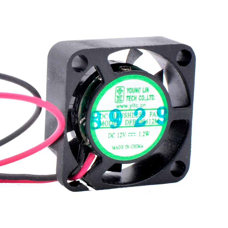 DFB200612M 2cm 20mm fan 20x20x6mm DC12V 1.2W 2 wires double ball bearing Mini ultra-thin cooling fan for router projector