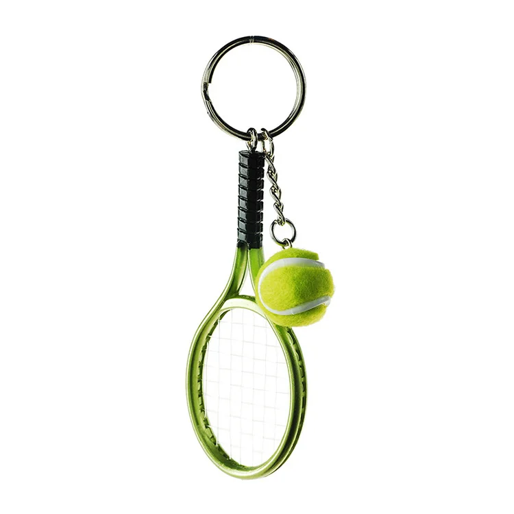 Racket Tennis Keychain Bag Car Key Chain Mini tennis ball Pendant Keyring Club Gift Mix 30pcs/lot wholesale High Quality