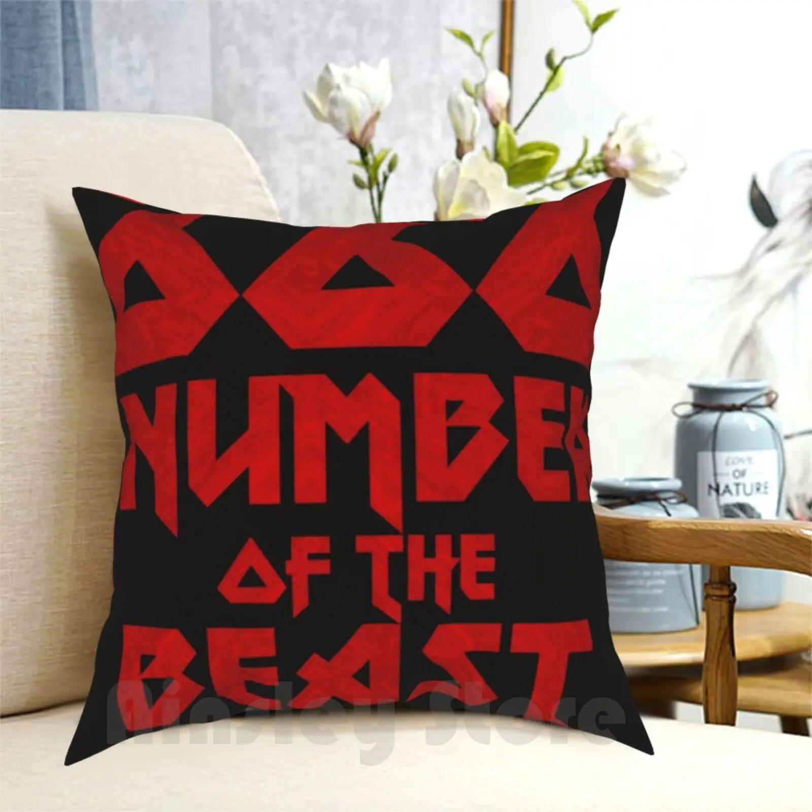 Number Of The Beast Pillow Case Printed Home Soft Throw Pillow Number Beast Black Men Womens Heavy Metal Music British