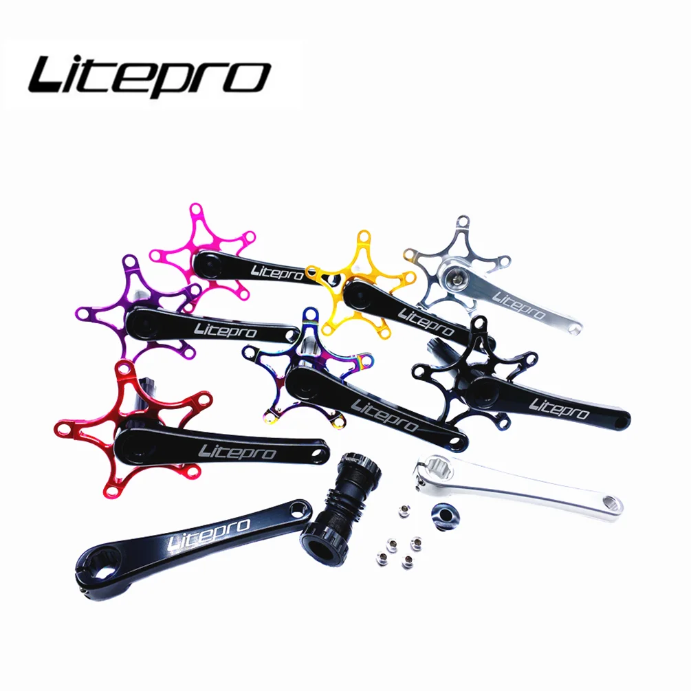 

Litepro Bicycle Integrated Hollow Crank 412 Lightweight For Brompton Folding Bike Crankset Aluminum Alloy