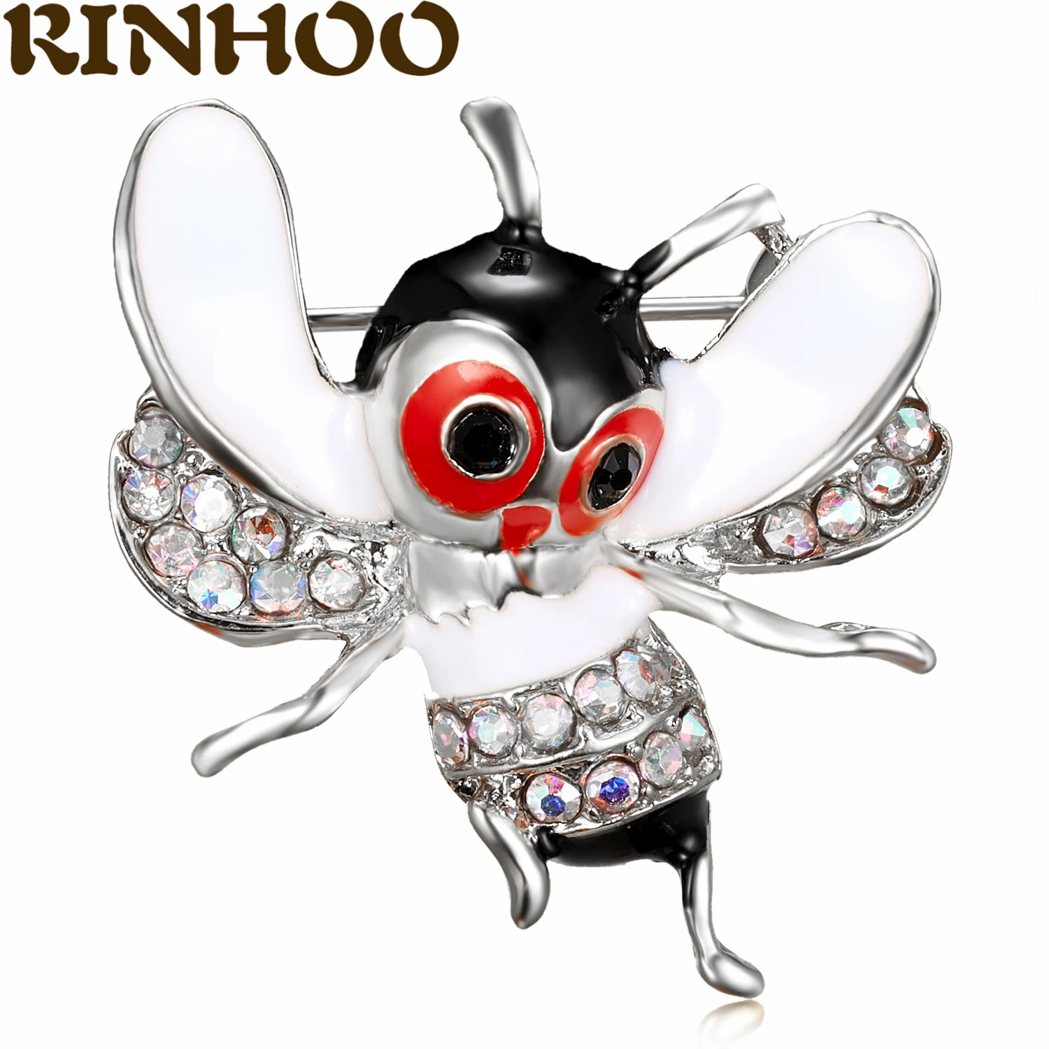 RINHOO Brand Design Cute Cartoon Insect Brooch Women Delicate Little Bee Brooches Rhinestone Pin Brooch Jewelry Gifts For Girl