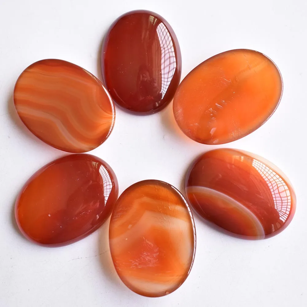 Wholesale 6pcs/lot fashion natural stone red onyx Oval CAB CABOCHON beads 30x40mm for DIY jewelry accessories making free