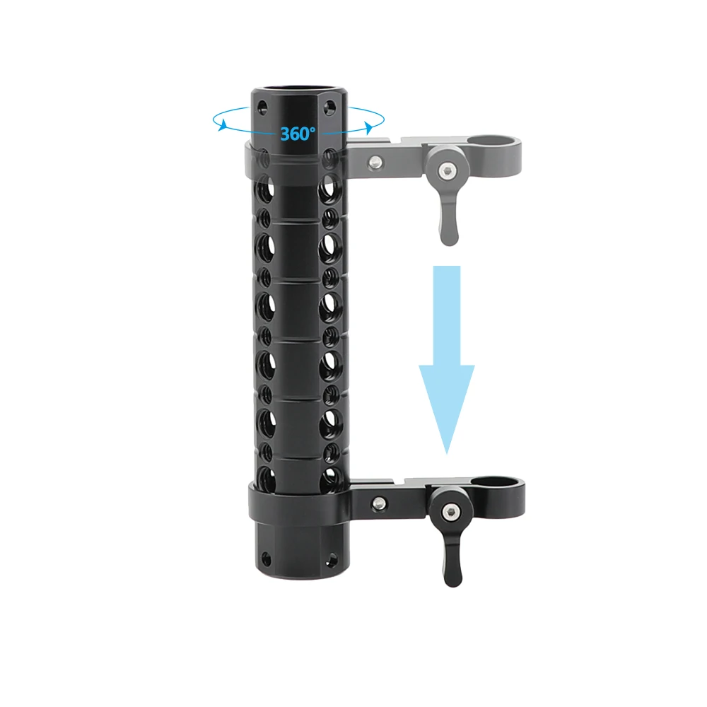 Kayulin manico con morsetto per asta da 15mm manico regolabile in alluminio per formaggio impugnatura staccabile per gabbie per Monitor con gabbia per fotocamera Dslr