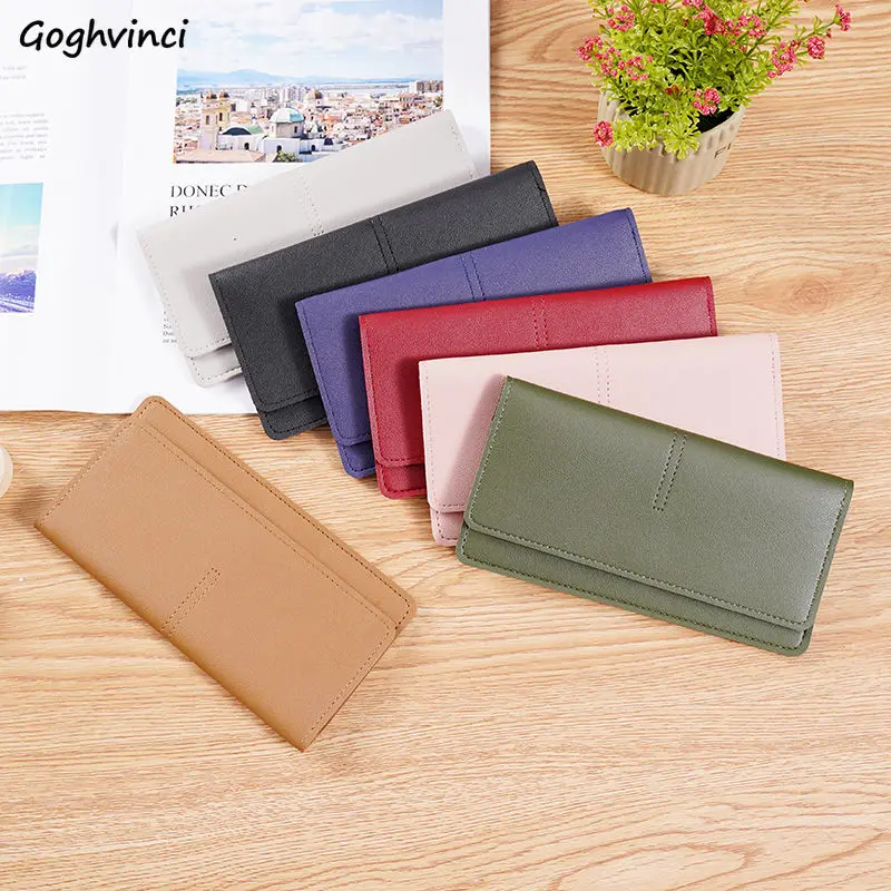 Wallets Women Hasp Clutch Wallet Card Holder Solid Chic Elegant Simple Ins PU Leather Fashion Womens Long Purse Thin Ulzzang New