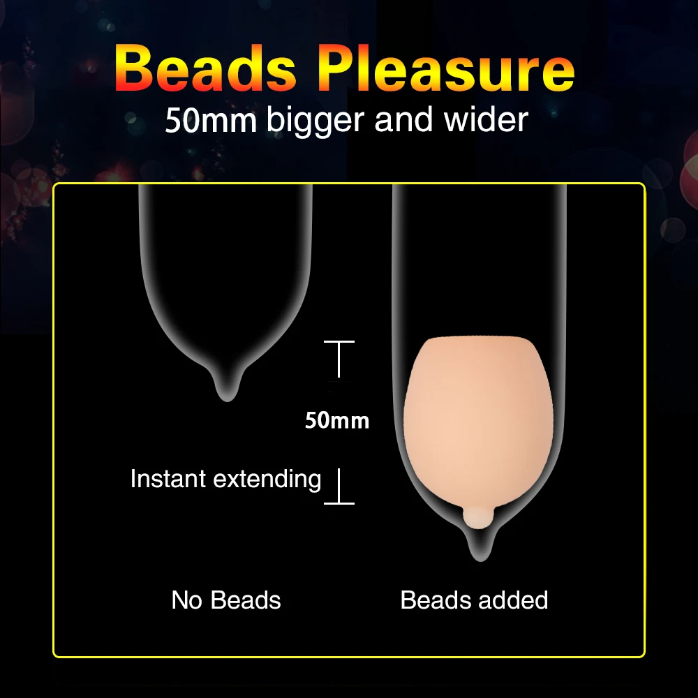 Male Reusable Condom Balls Silicone Soft Balls Penis Extender Enlarger Beads In Comdom Sleeve Enhance Couples Erotic Pleasure