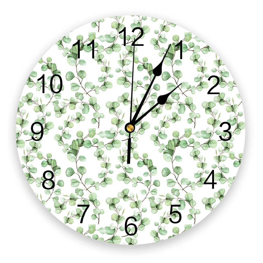 Eucalyptus Leaf Plant 3D Wall Clock Modern Design Brief Living Room Decoration Kitchen Clock Art Wall Watch Home Decor