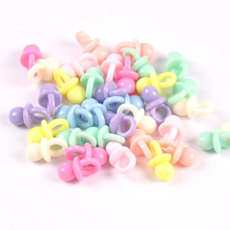 20pcs 20x11mm Mixed Candy Color Acrylic Pacifier spacer Beads Charms For Jewelry Making YKL0895