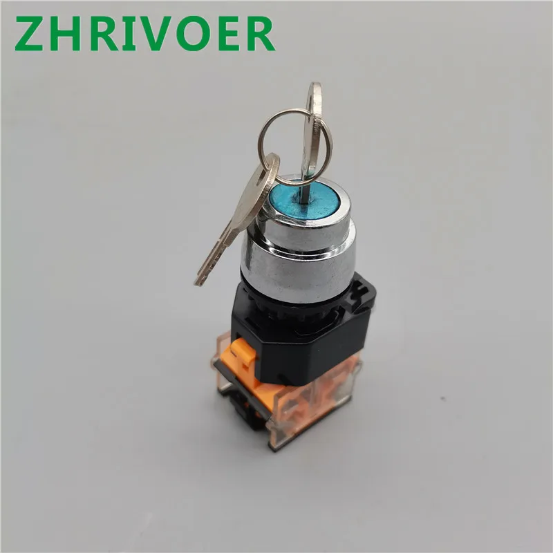 22mm LA38-11Y2/LA38-20Y3 2/3 Position with Key Knob Switch Self-locking/Self-reset Select Button Switch 10A/440V Rotary Switch