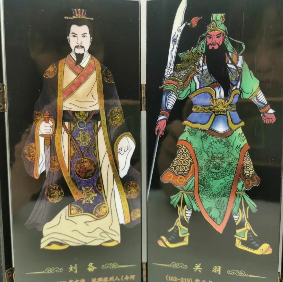 Three Kingdoms Personages portrait lacquerware screen desktop Furnishing articles crafts