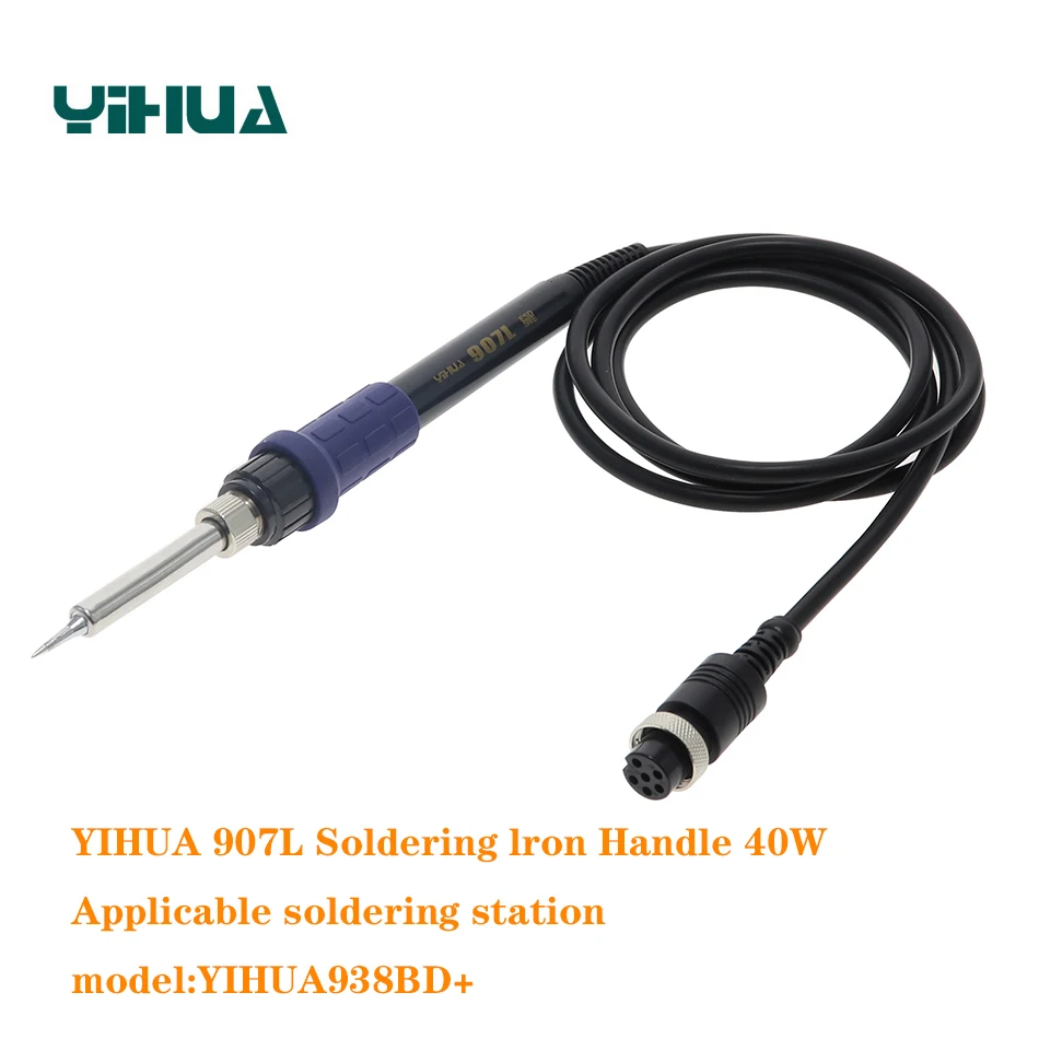 YIHUA-mango de soldador eléctrico 907L, 45W, adecuado para YIHUA 938BD + reemplazo de mango de estación de retrabajo