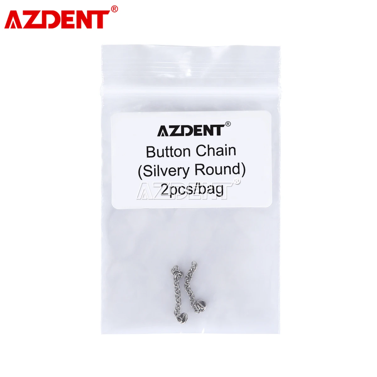 2 Teile/paket AZDENT Dental Kieferorthopädische Traktion Taste Kette Runde Basis Goldene Silber – Detail 6