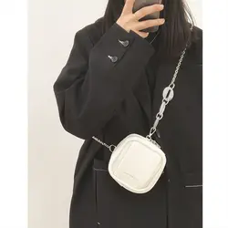 Women MINI Bag PU FLAP Korean Simple Chains Fashion Zipper Shoulder Bag Pures And Bags Crossbody Girls Bag Small Fresh