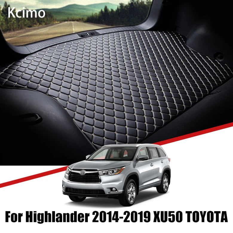 

Leather Car Trunk Mat For Toyota Highlander 2014-2019 Trunk Boot Mat XU50 Cargo Liner Rear Highlander Kluger Liners Pad