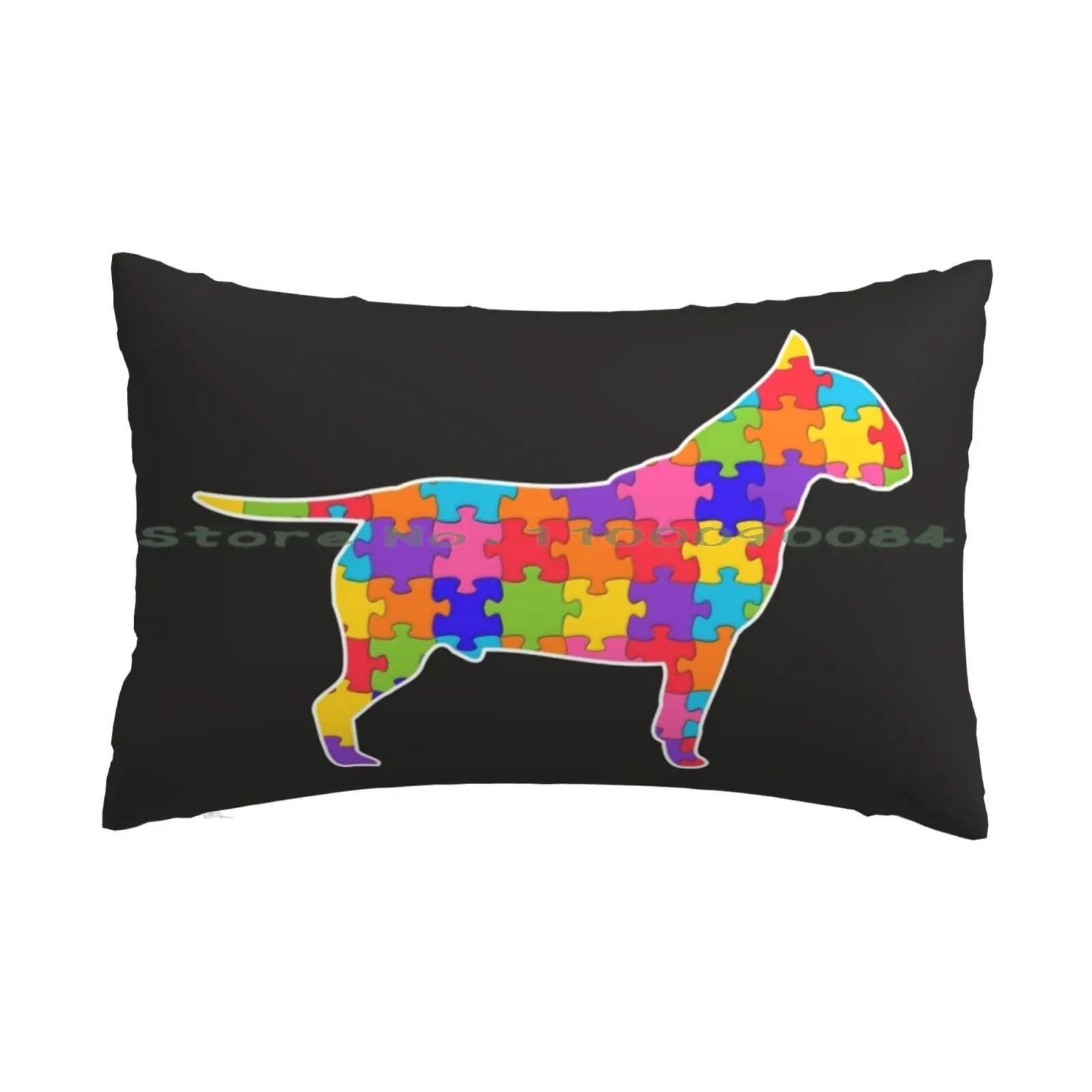 Bull Terrier Jigsaw Puzzle Design Pillow Case 20x30 50*75 Sofa Bedroom Release The Kraken Stuff Release The Kraken Long Sleeve