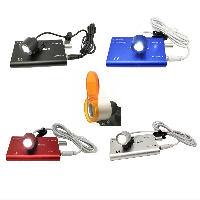 

Clip Medical Headlamp 3W LED Head Light Dental Surgical Headlight with Filter Rechargeable Battery for Loupe