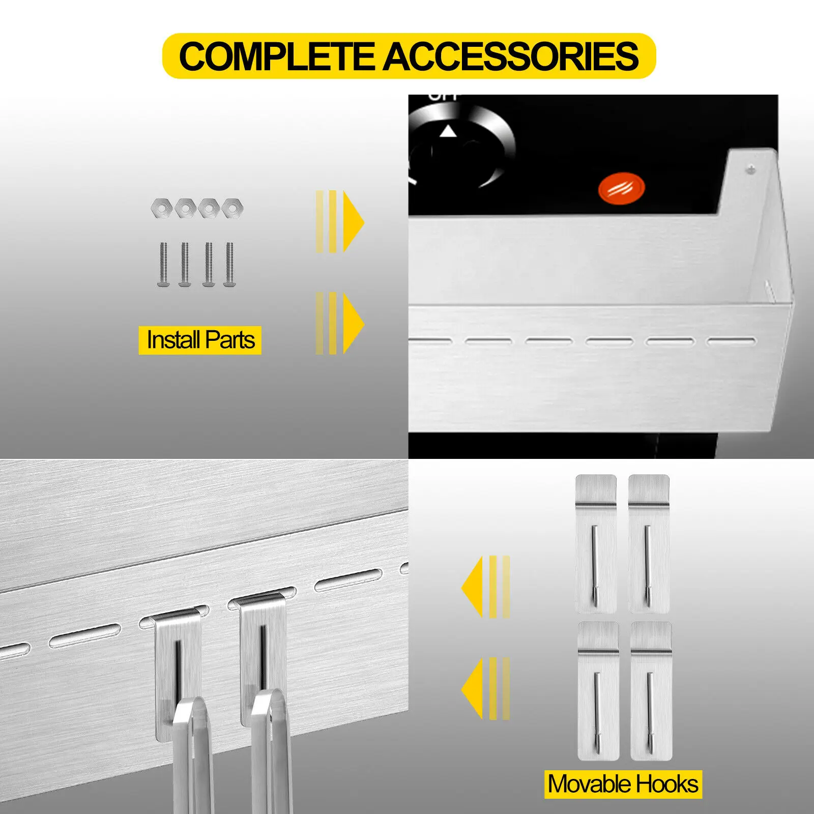 VEVOR 28 Inch Trước Khay Vỉ Nướng Inox Sáng Bóng Dễ Dàng Lắp Đặt Sạch Bền Tinh Tế Ruộng Bậc Thang Sân Ngoài Trời