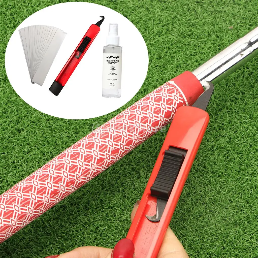 Complete Golf Grip Kit for Golf Club Regripping Tape Strips, Rubber Vice Clamp, 4oz Solvent and Grip Remover Removing Tools