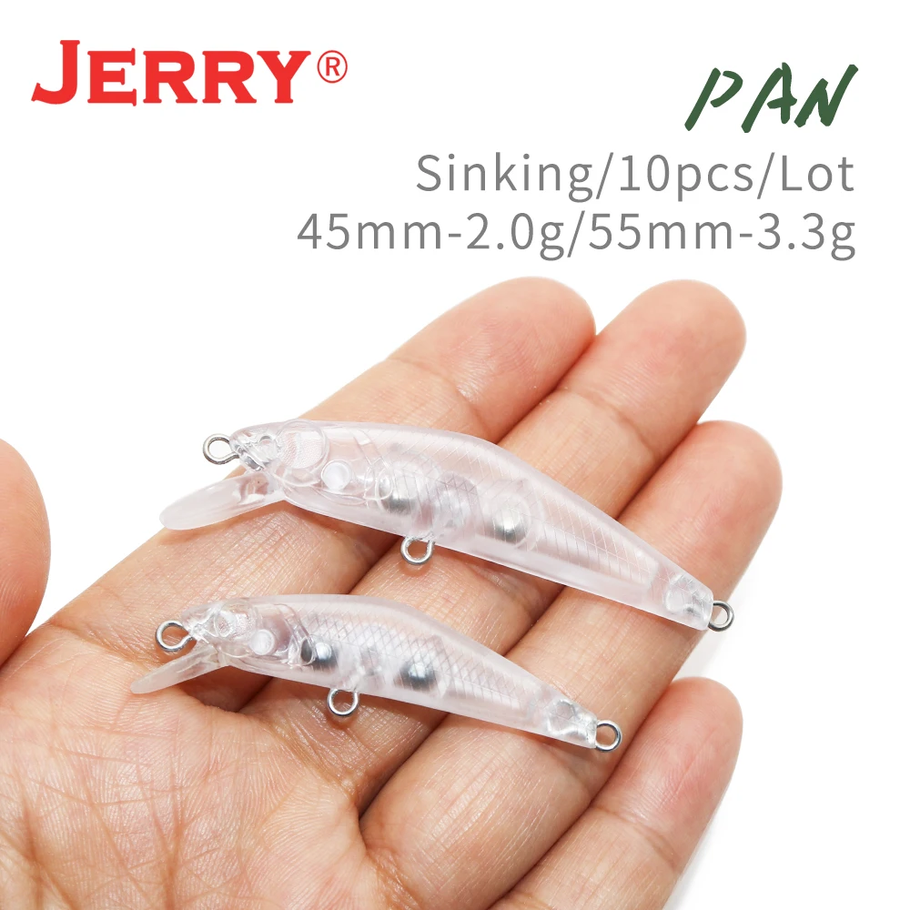 Jerry Pan Micro Minnow Area Trout Bass Wobbler Single Hook Hard Bait Deep Diving Jerkbait 45 55mm Artificial Rock Fishing Lure