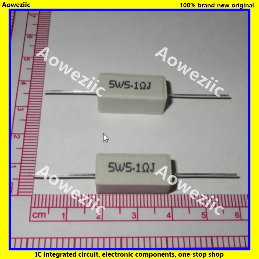 

10Pcs RX27 Horizontal cement resistance 5W 5.1ohm 5.1R 5.1RJ 5W5.1RJ 5W5R1J Ceramic Resistance precision 5% Power resistance