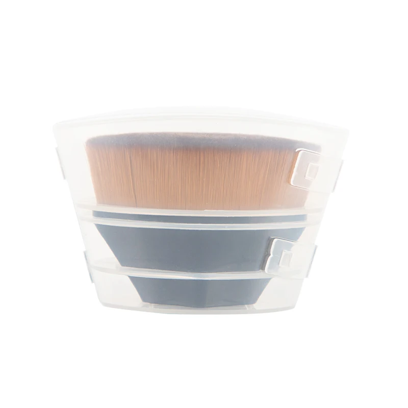 Foundation Makeup Brush Flat Top Kabuki Hexagon Face Liquid Flawless Brush for Blending Liquid, Cream with Protective Case