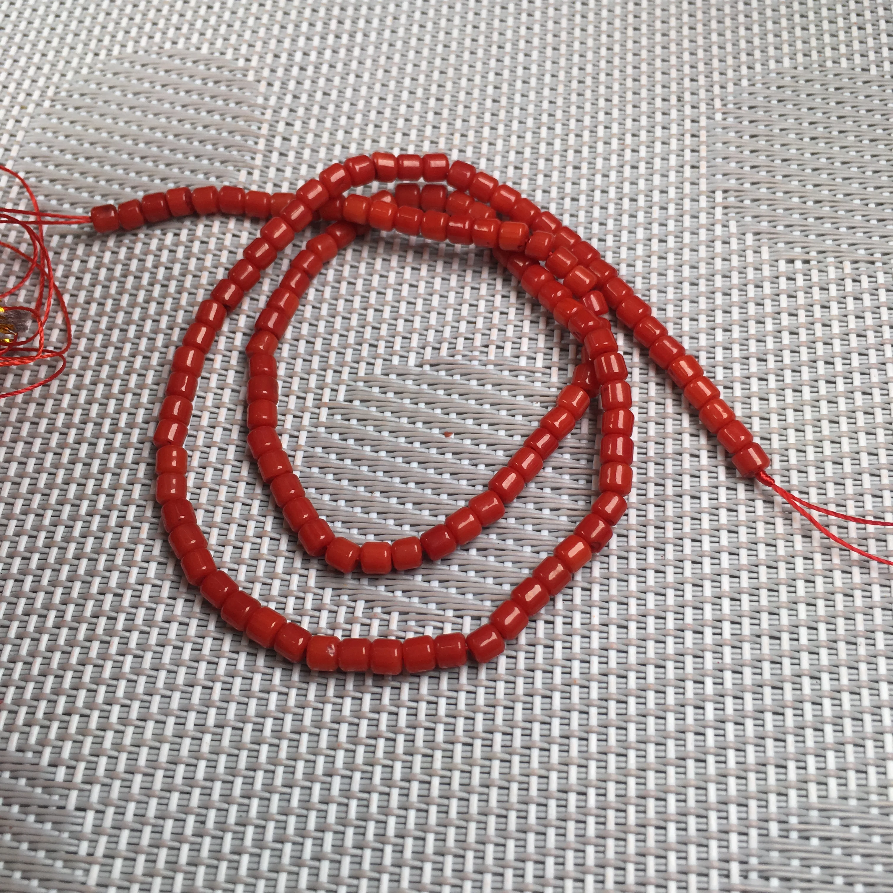 Natural Red Coral Beads Cylindrical Shape Exquisite Loose Beads for Making DIY Jewelry Necklace Bracelet Accessories 3x3mm