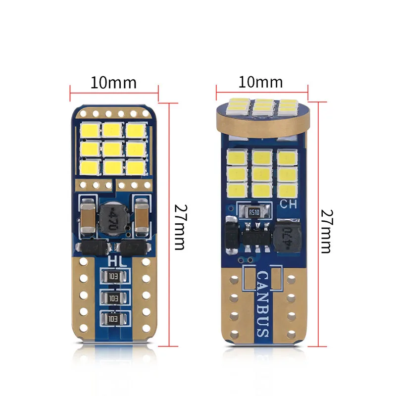 10PCS Constant Current Coil W5W T10 194 168 501 Led Canbus Car Wedge Dome Light Turn Side Bulb Auto License Plate Lamp 12V