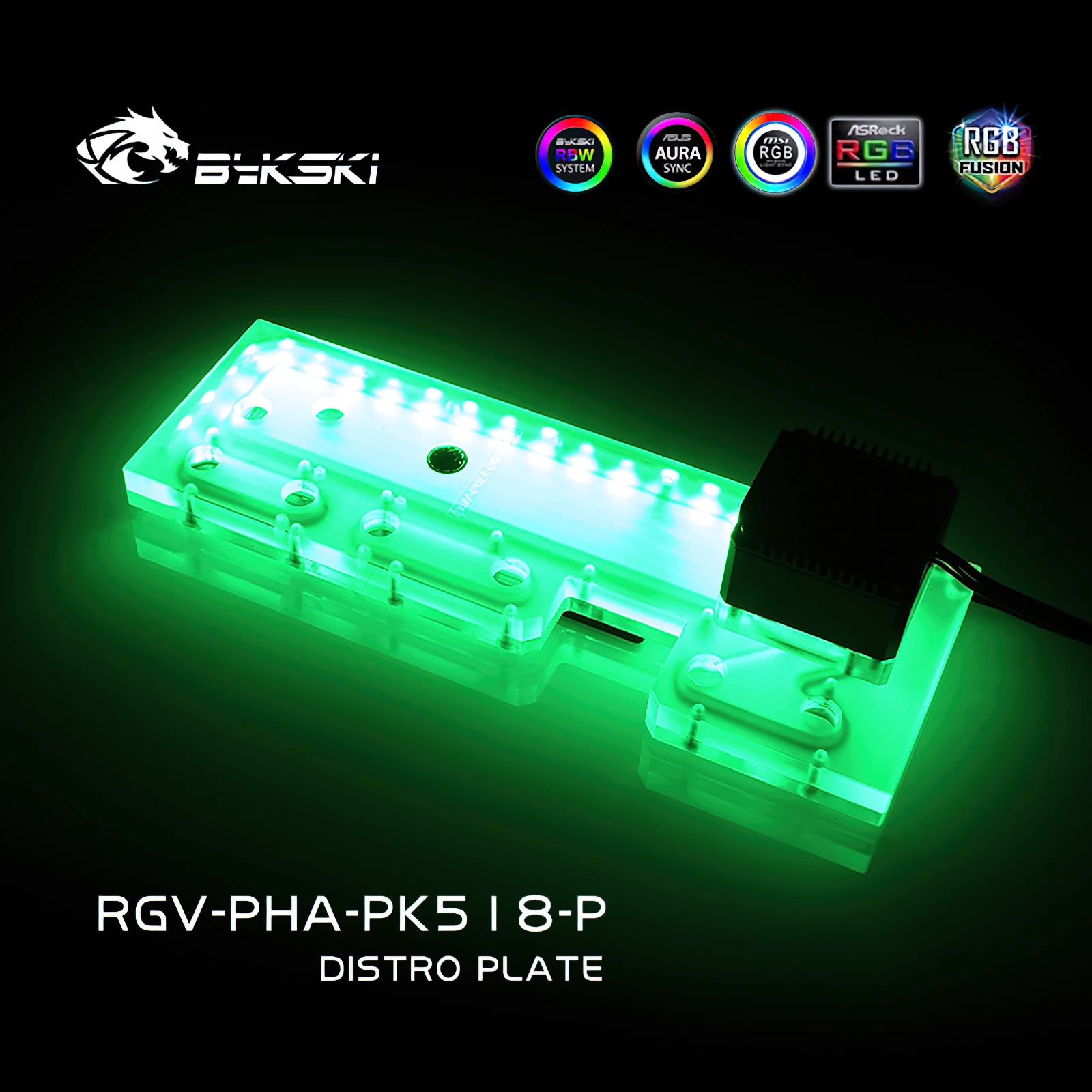 Bykski-Depósito de placa astro de refrigeración por agua RGB para Phanteks PK518/600S, carcasa de chasis, RGV-PHA-PK518-P