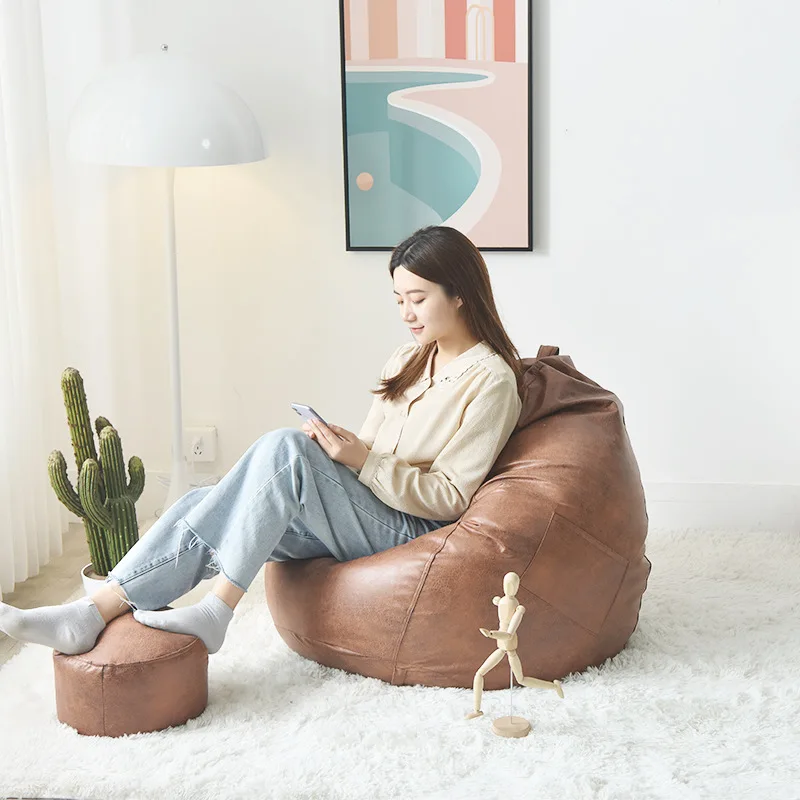 Technology Cloth Waterproof Lazy Sofa Bean Bag Cover Fashion Tatami Bean Bag Small Living Room Sofa No Filler Dropshipping