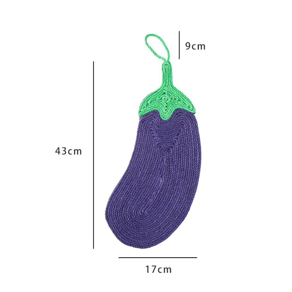 Cute Eggplant Shape Cat Scratcher Sisal Mat Cat Scratch Pad Protection Chair Table Sofa Cat Furniture Toy Pets Supplies