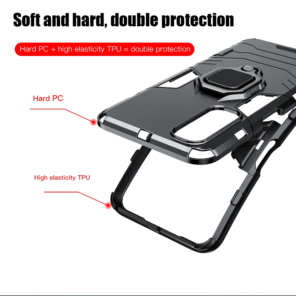 KEYSION Shockproof Case for Realme 7 5G 7i 7 8 Pro Stand Phone Back Cover for Realme GT Neo V13 C20 C25S C15 X7 6i 6 Pro V5 X2