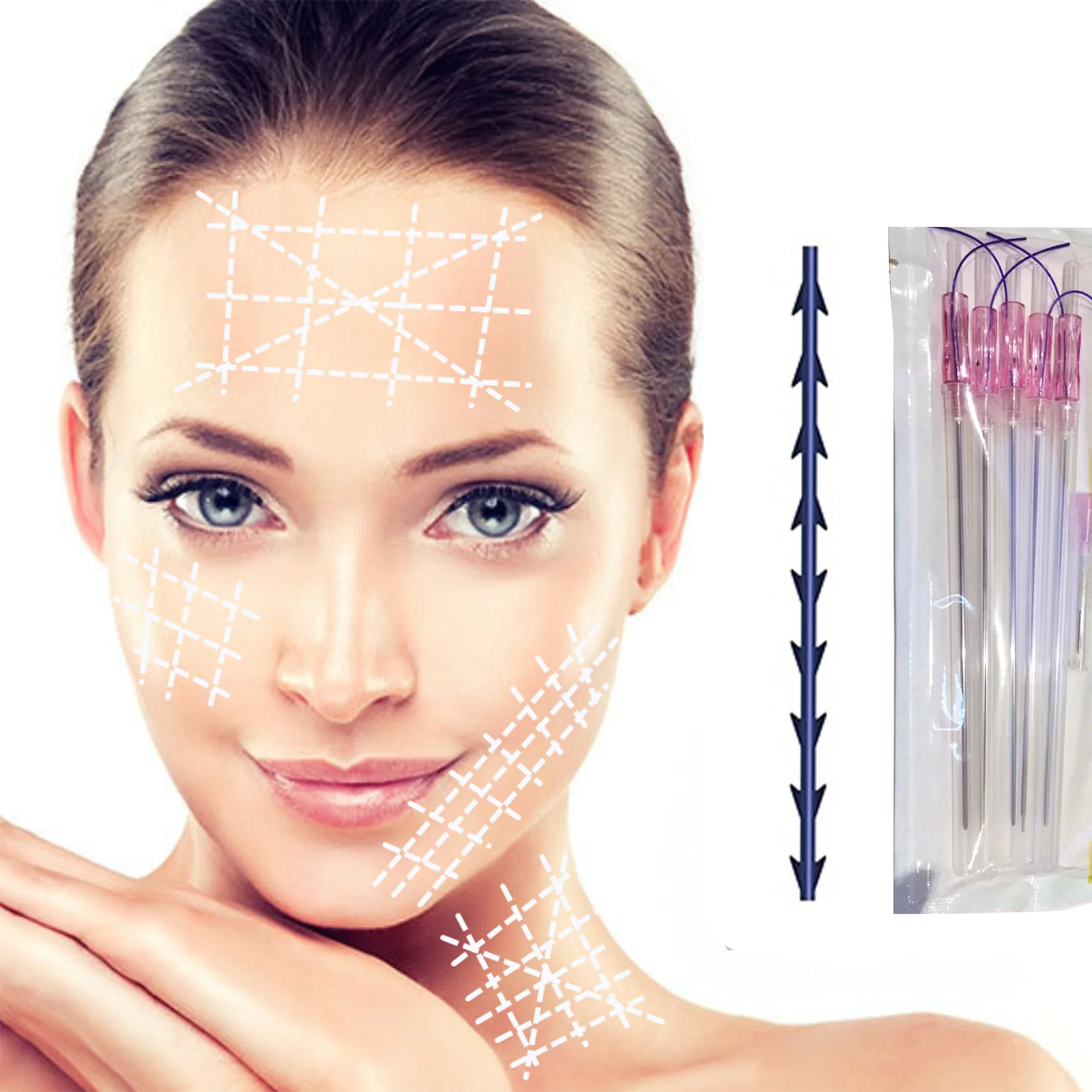 20Pcs/Pack PDO PCL Threads Mono Screw Molding Fox Eye Cog Face Lift 26g 27g 29g 18g 19g PDO PCL