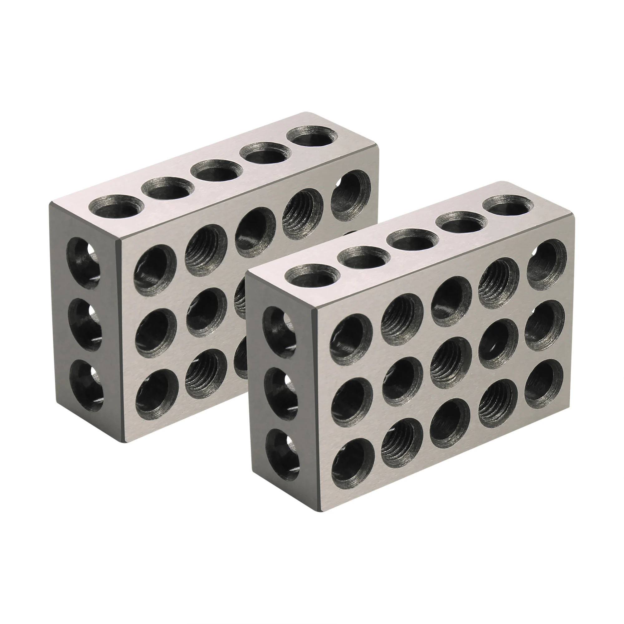 2pcs/pair 23 Holes Precision 25-50-75mm Blocks Gauge Hardened Steel Parallel Block Set Matched Machinist Milling Tool
